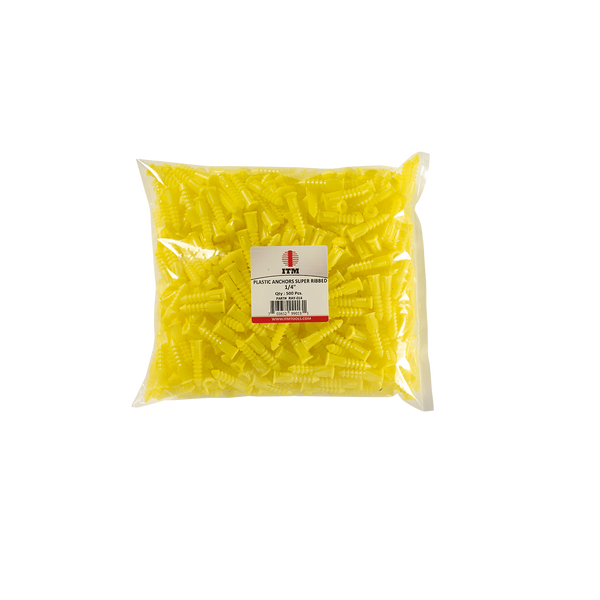 SUPER RIBBED PLASTIC ANCHORS (500 PACK)